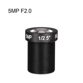 sourcing map 12mm 5MP F2.0 FPV CCTV Camera Lens Wide Angle for CCD Camera
