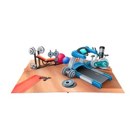 ASVP Shop 3D Fitness Exercise Card - Pop Up with Weights, Treadmill and Yoga Mat - Perfect for Birthdays and Other Occasions