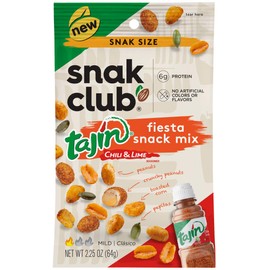 Snak Club Tajin Fiesta Snack Mix, 2.25oz Bags (Pack of 12)
