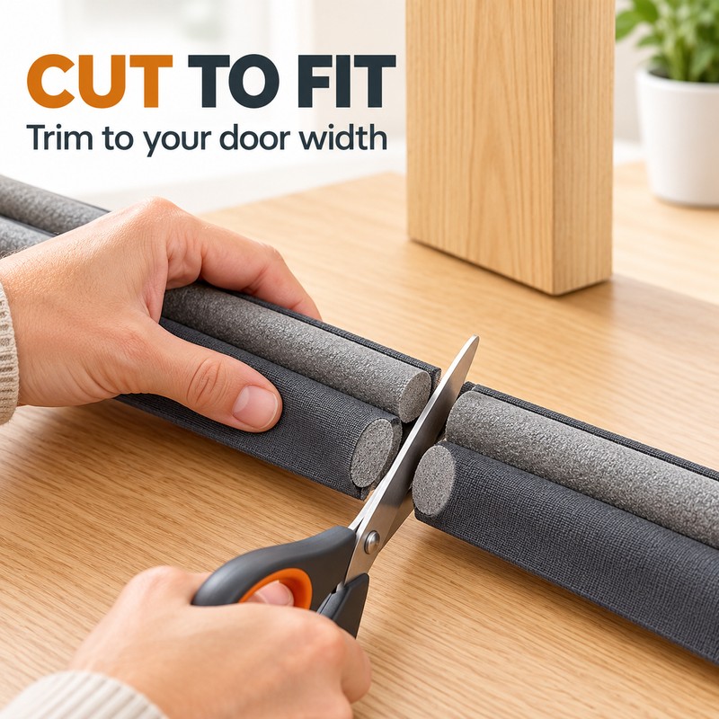 36.6-Inch Double-Sided Door Draft Stopper, Cut-to-Fit Wind & Dust Blocker
