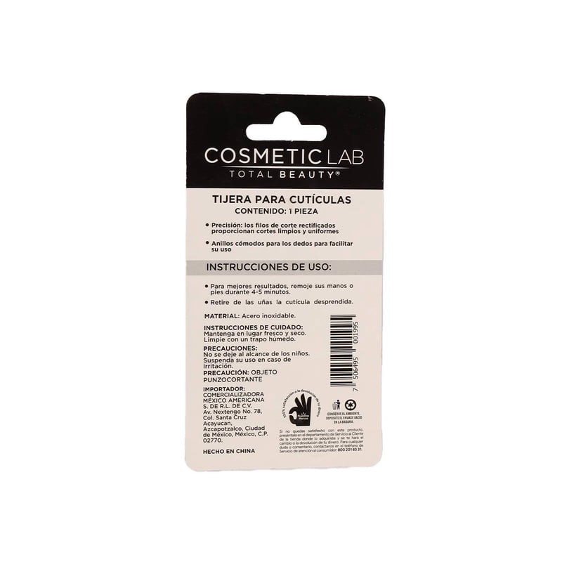 Tijeras para uñas Cosmetic Lab Total Beauty hoja curva