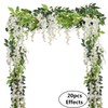 DearHouse - Ghirlanda di glicine in seta artificiali, 4 pezzi,