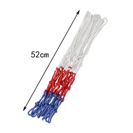 TRKETK 2 Pcs Heavy Duty Basketball Net, Braided Multi-Color Basketball Net Netball Net Fits Standard 12 Loop Basketball Hoop Tri-Colored Basketball Hoop Nets Replacement for Outdoor Indoor Sports