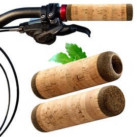 Cork Bicycle Grip | Natural Cork | Grip Surface 100% Cork, Comfortable on Skin and Antibacterial | Length 120 mm | 22.1 mm | Handlebar Grip, Bicycle Grip, Set of 2