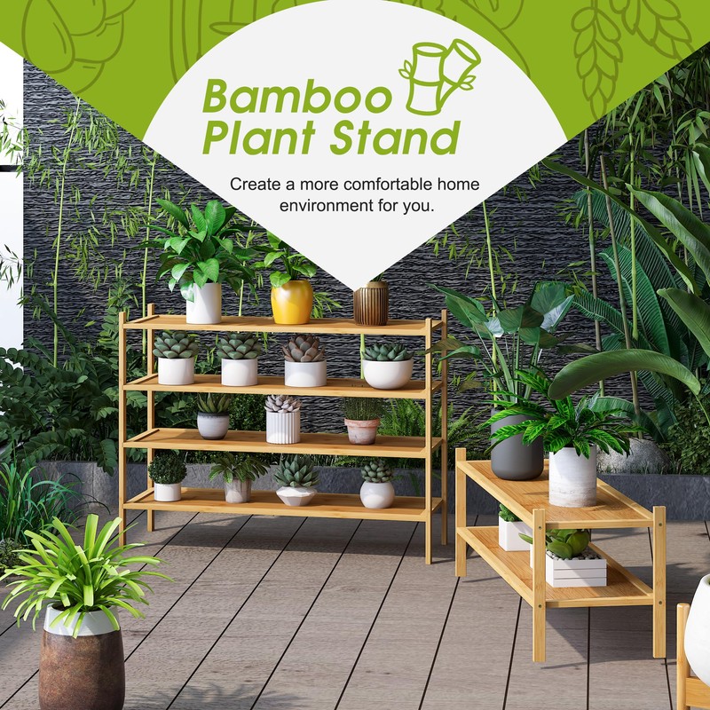 BMOSU 2-Tier Bamboo Extended Shoe Rack Premium Stackable Shoe Shelf