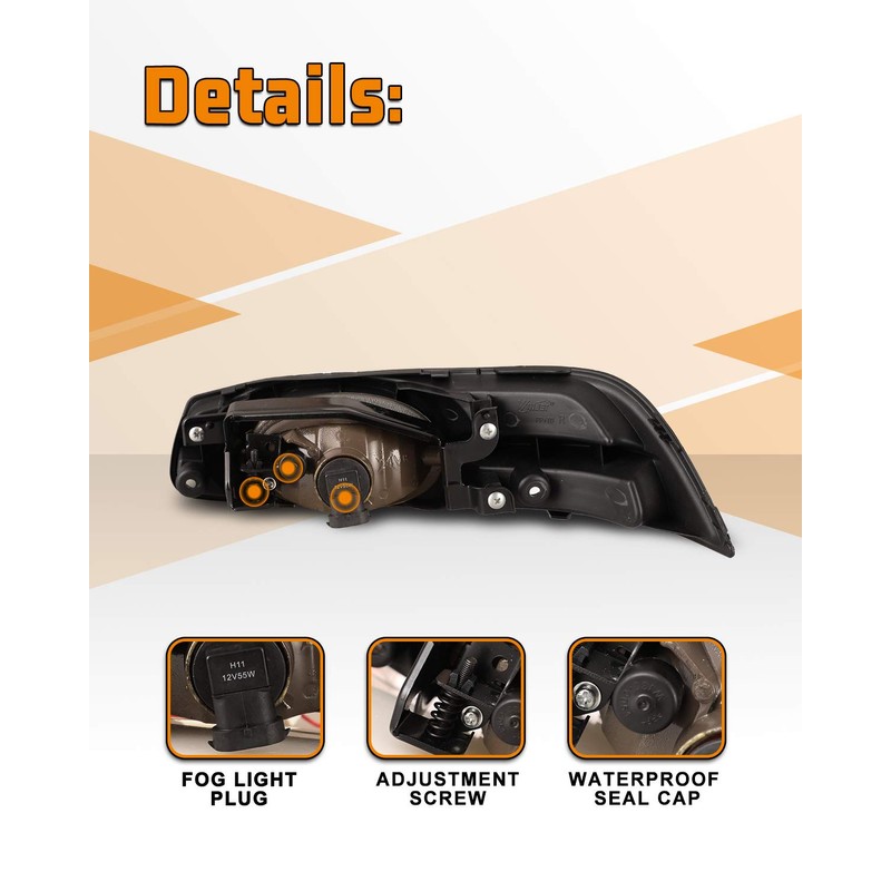 AUTOFREE Fog Lights for 2012 2013 Honda Civic Coupe 2Dr