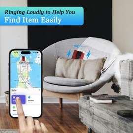 Smart Wallet for Men with Tracker, Works with Apple Find My(iOS), Anti-Lost Leather Money Clip Smart Wallet and Minimalist Slim Pop Up Cash Strap (Red)