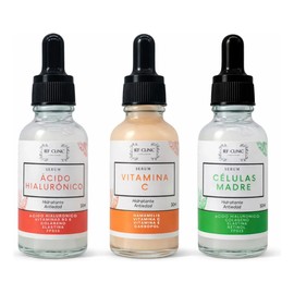 3 Kit Serums Vitamina C Celulas Madre Acido Hialuronico 30ml