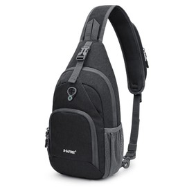 G4Free RFID-Schultertasche, Umhängetasche, Rucksack, Brusttasche, Umhängetasche, lässig, Fitnessstudio, Tagesrucksack, für Herren und Damen, Outdoor, Radfahren, Reisen, Wandern, dunkelgrau