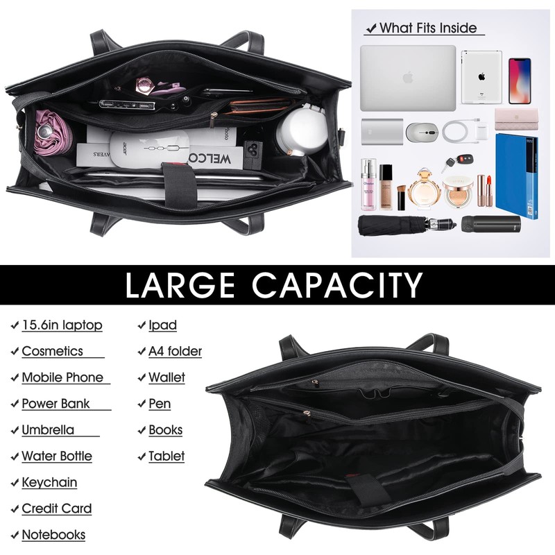 Laptop Bag for Women 15.6 Inch Laptop Tote Bags PU