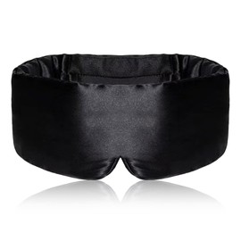 Schlafmaske für Herren und Frauen, Weiche Schlafmaske, Verstellbarem Kopfband, Wolkenkurvendesign für Nachtschlaf, Reisen und Nickerchen, Schwarz