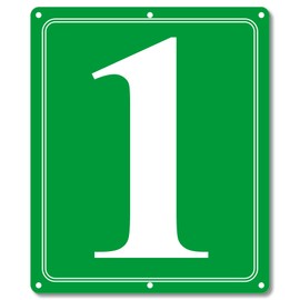 i-CowFun Premium Metal Numbered Sign Outdoor Green, Reflective 12" x 10" Large Aluminum Number Signs for Parking Space, Tennis Court, Field, Warehouse, Aisle, Building, Dock, High Visibility, Weather-resistant, No Fade