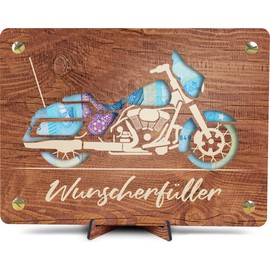 Motorrad Geschenk - XL Geldgeschenk aus Holz inkl. Ständer | Motorrad - Motorrad Geschenke, Motorrad Karte, Motorrad Dekoration, Glückwunschkarte Motorrad Mann, Motorbike