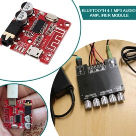 ECSiNG Bluetooth 4.1 MP3 Audio Car Amplifier Module XY-BT Mini Board Decoder 3.5 mm Stereo and Micro USB Receiver Module for Speakers 30 x 30 mm Pack of 4