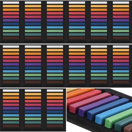 Watersay 192 Pcs Soft Pastels for Artists Color Pastels Set Square Chalk Sticks 12 Assorted Colors Art Drawing Painting Supplies for Parties, Donations, Party Favors