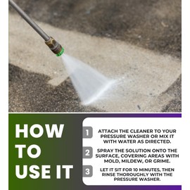 Mold Armor Mold and Mildew Killer With Gloves - Mold Remover & House Wash - Deck Cleaner & Siding Cleaner - Powerful Mold Spray - Wood Fence Cleaner - Protects Pressure Washer Parts - 1 Gallon