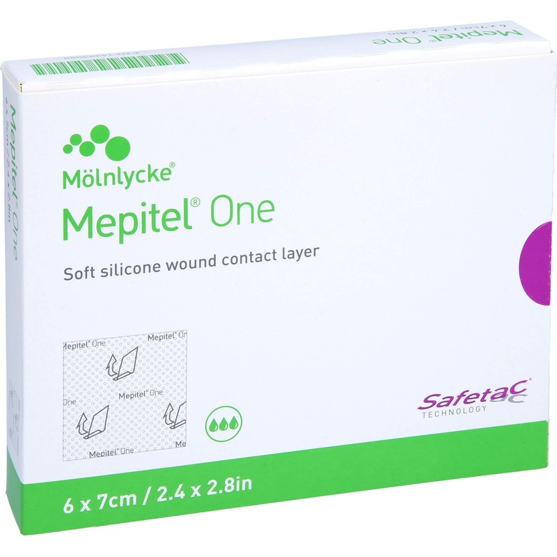 Mepitel One Safetac Wound Dressing 6cm x 7cm x 5