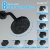 SUBEIXI 3 Handle Tub Shower Faucet Matte Black Tub and