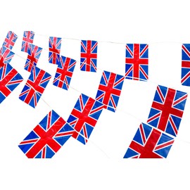 12ft/20 Flags Great Britain Union Jack Bunting Garland Banner for King’s Coronation Pub BBQ Royal Events Support Party Decorations