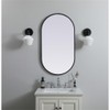 Elegant Decor Asha 20x36" Oval Modern MDF Wood/Iron Mirror in