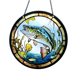d'ears - Fish - Acrylic Suncatcher with Chain - Walleye - 6 Inch Diameter - Made in The USA
