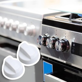 4pcs Universal Plastic Burner Oven Range Control Knobs with 12 Adapters Parts Replacement White