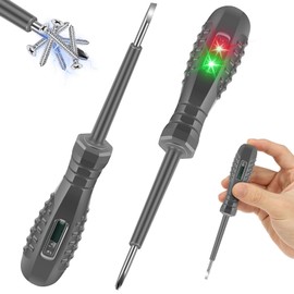 2Pcs High Torque Voltage Tester Screwdriver Set, 2-in-1 Non Contact/Contact Electric Tester Pen with Light Display, Magnetic Flathead Phillips Electric Screwdriver Detection Tool
