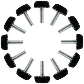 Sourcingmap M8 x 28 x 30mm Furniture Glide Leveling Feet Adjustable Leveler Floor Protector for Home Restaurant Table Leg 12 Pack