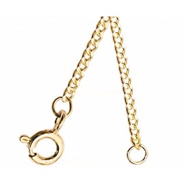 ANTOMUS® 18K YELLOW GOLD VERMEIL Solid Sterling Silver Diamond Cut Curb 45(1.50mm Gauge) 4 Inch Extender Chain.