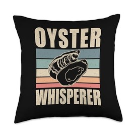 Oyster Shell Designs Idea Whisperer Mussel Seafood Shellfish Oyster Throw Pillow, 18x18, Multicolor