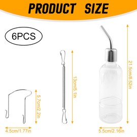 Lotsdonxia 2 Pcs Pet Waterer Bottles Set,Hanging Drinking Bottle,Licking Drinking Bottles,Non-Drip Automatic Water Dispenser for Rabbits, Hamsters, Kittens, Chinchillas and Other Pets to Drink Water