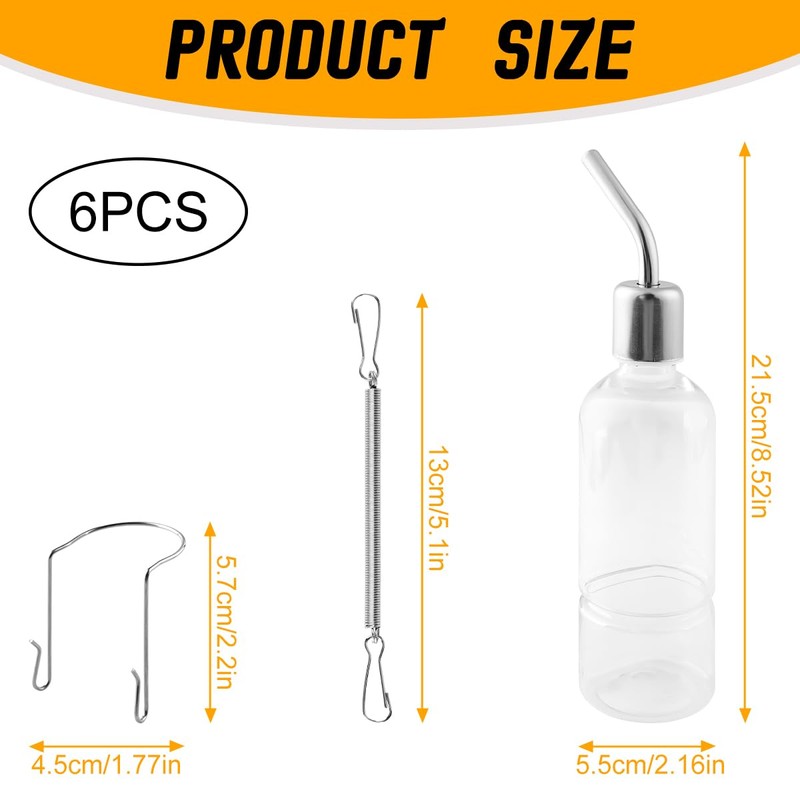 Lotsdonxia 2 Pcs Pet Waterer Bottles Set,Hanging Drinking Bottle,Licking Drinking