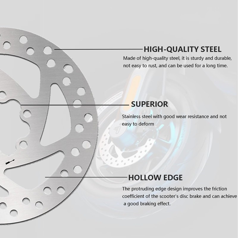 140mm Electric Scooter Brake Rotor in Stainless Steel, Compatible with