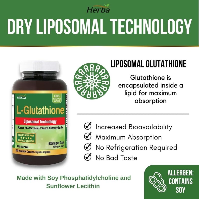 Herba Liposomal Glutathione Supplement - 600mg Per Day | 60