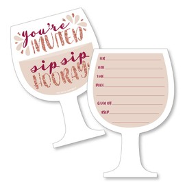 Big Dot of Happiness But First, Wine Tasting Party Invitation Cards with Envelopes - Set of 12