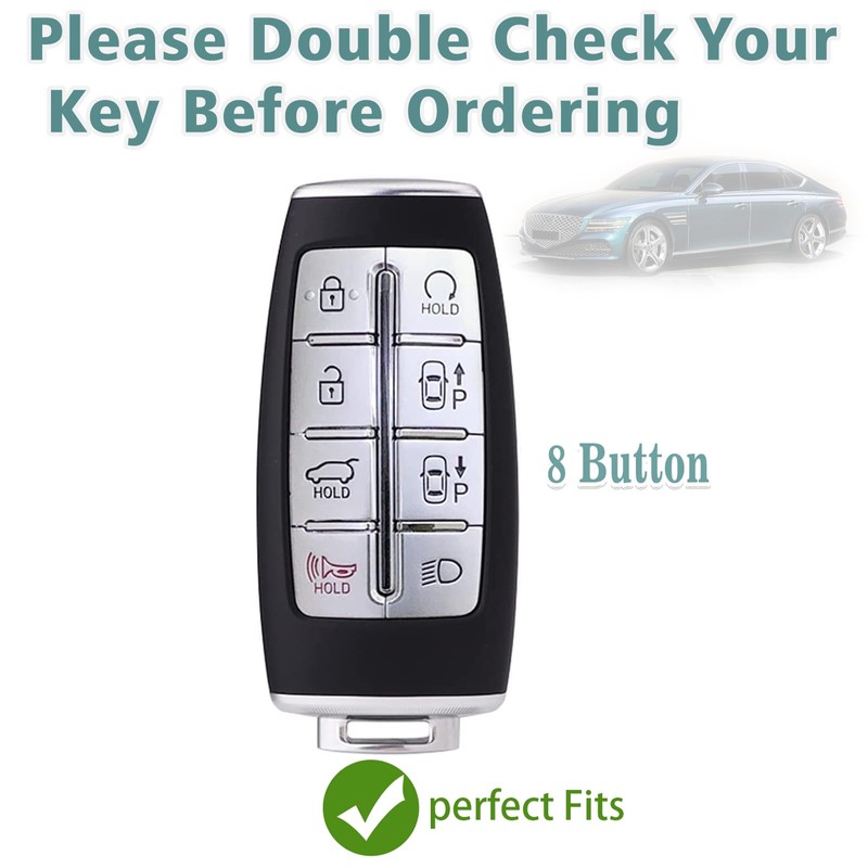 Compatible with Genesis Key Fob Cover, Gold Keychains, for G80