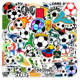 Soccer Stickers 50 Pack Laptop Stickers,Soccer Vinyl Waterproof Stickers for Water Bottles Skateboard Scrapbook Bike Computer,Phone,-Graffiti Stickers Pack for Teens Girls Kids Adults