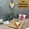2 x Wooden Heart Pendants, Hearts Each 15 x 10