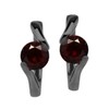 Silvershake 1.2ct. 5mm Natural Round Shape Garnet Black Rhodium Plated