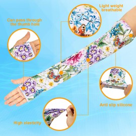 TUYUU Farmers Gardening Sleeves for Women - Thorn Proof, Cooling Protective Sleeves for Garden & Farm Arms, Sun Protection (Floral#5)