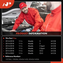 A-Premium A/C Compressor with Clutch Compatible with Mazda 3 2014-2018, 3 Sport 2014-2018, CX-5 2014-2022, 2.0L 2.5L, HCC-RS13 Style (Not HCC-RS15)