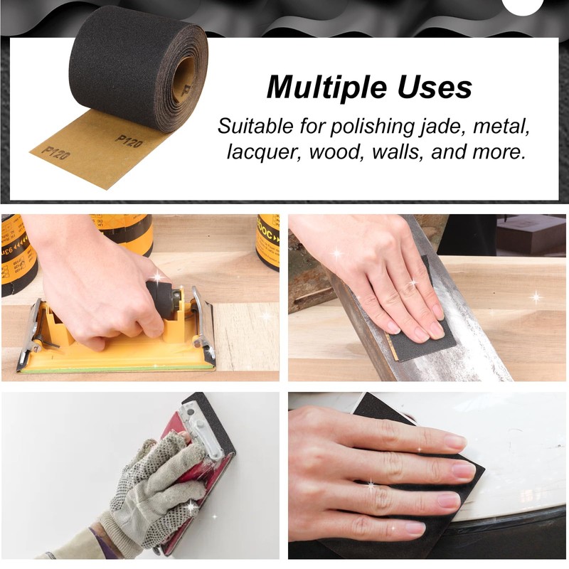 Shineboc Sandpaper Roll Grit 120, 93 mm x 10 m