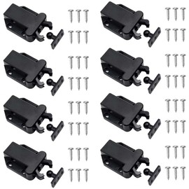 LanYing Pack of 8 Door Latch with Touch Release Push Release Catch Black Push Catch Spring Latch with Screws for Kitchen Cabinet Doors Cupboards Home Furniture