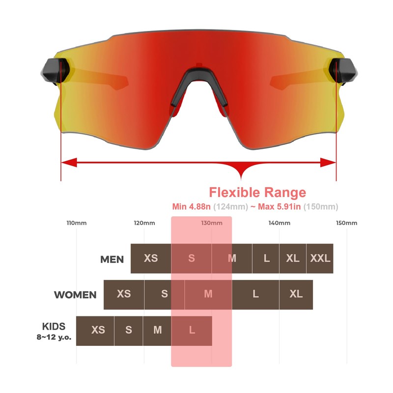 ER00 115 pequeñas gafas de sol deportivas sin marco para