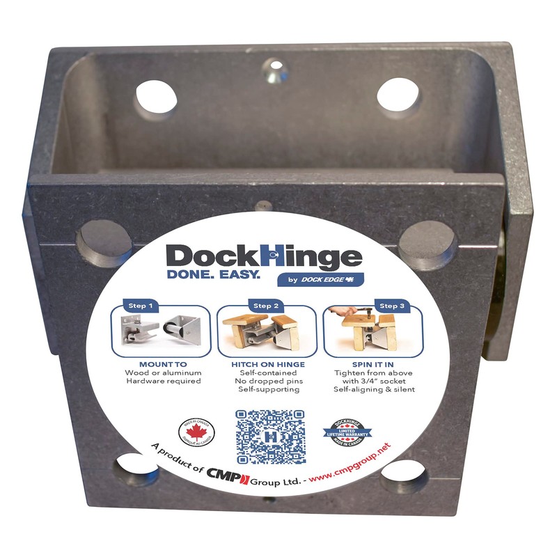 Dock Hinge System, Aluminum, Size: 1/2”