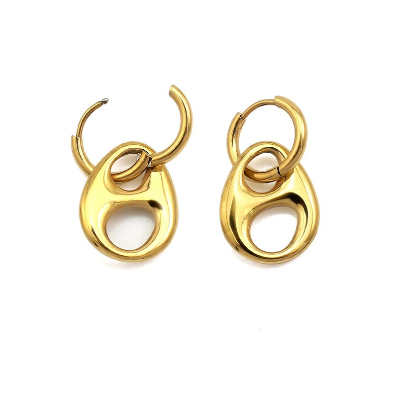 Waterproof 18K Gold Plated Stainless Steel Chunky Chain Big Pig