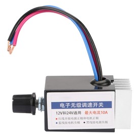 DC Motor Speed Controller, Universal DC 12 V / 24 V Motor Speed Controller Switch for Car Truck Fan Heater, Speed Controller for Car Fan Heater, Defroster, Fan etc