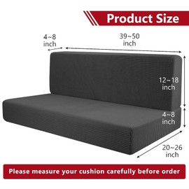 RV Dinette Cushion Covers-Elastic Camper Cushion Slipcovers-Washable Stretchable Loveseat Sofa Furniture Protector for RV Camper Car Bench (Grey-1PC)
