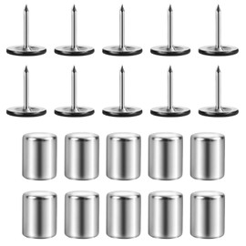 10pcs Magnetic Push Pins, Metal Thumb Tacks for Poster with 10 Magnet Photo Hanging Flat Thumbtacks Decorative Magnetic Wall Pins Picture Hangers Supply for Cork Board Maps