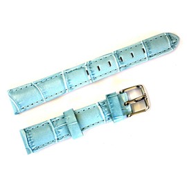 Leather Croco Embossed Turquoise 12 Millimeters Watch Strap